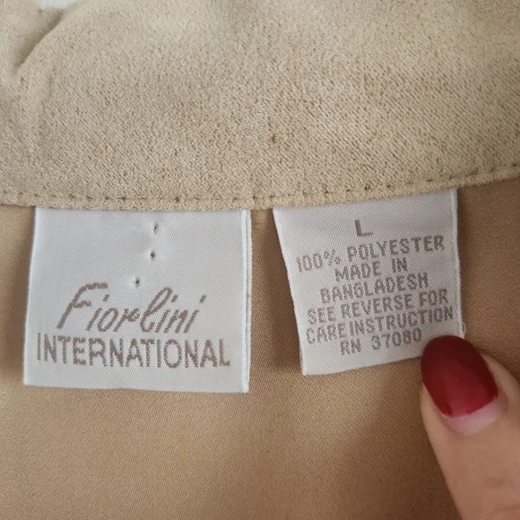 Fiorlini International Faux Suede Lace Up‎ Long Sleeve Top Y2K Rodeo 90s Size L - Picture 3 of 12